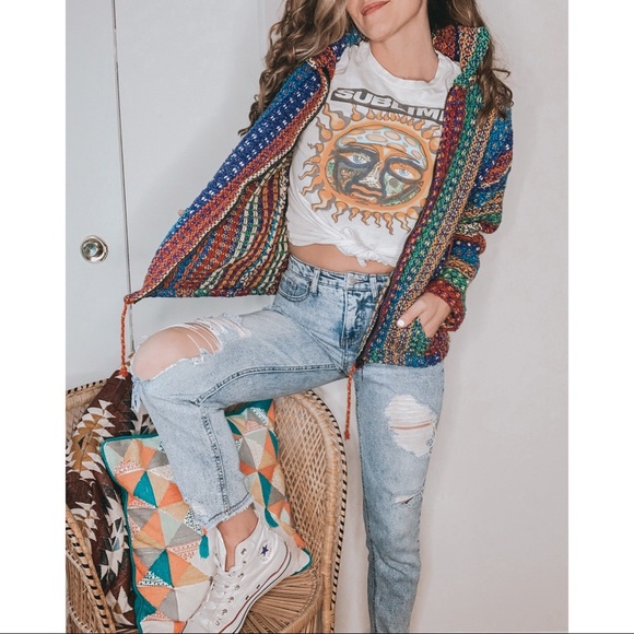 Vintage Jackets & Blazers - 🌿VINTAGE Handmade Boho Zip Down Jacket